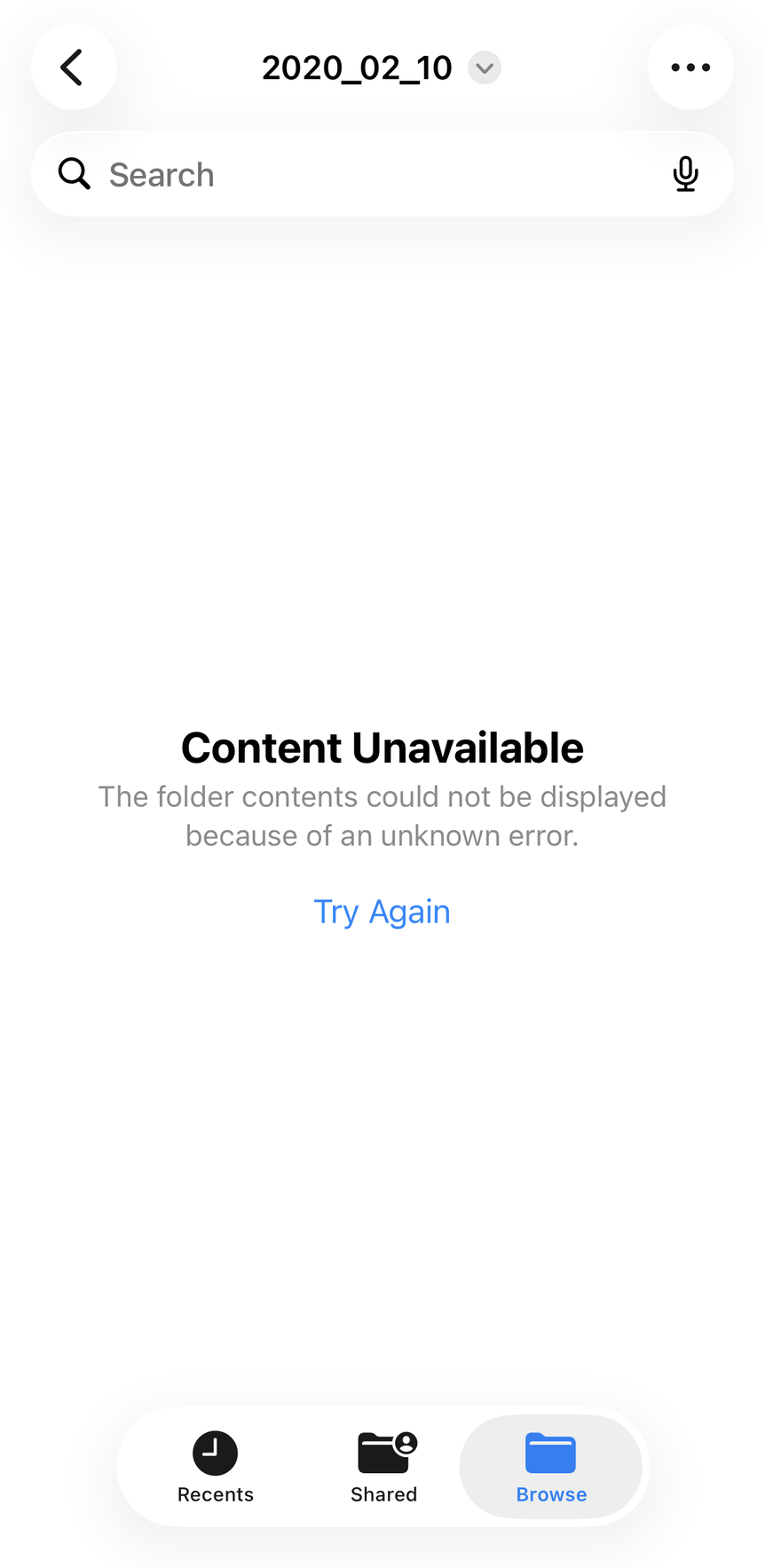 The iPhone file picker with Google Drive selected. It shows "Content Unavailable"